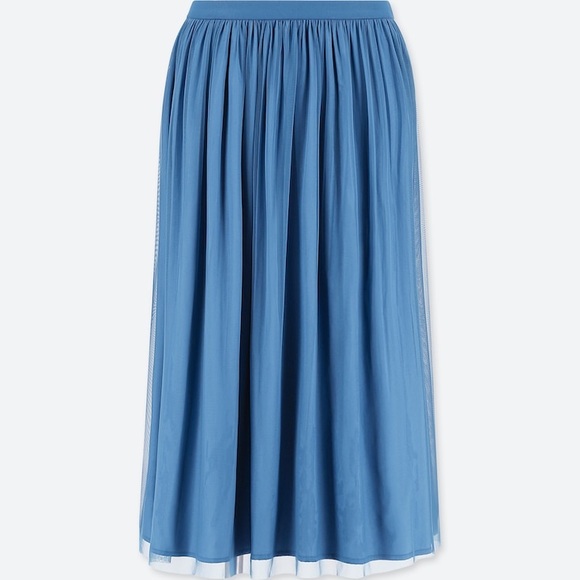 UNIQLO Reversible Silk Tulle Midi Skirt | M | Blue - Picture 8 of 8
